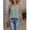 Zeagoo Womens Tank Tops Summer Sleeveless Loose Fit Tops V Neck Pleated Shirts Basic Tees Dressy Casual Trendy Clothes(Xh521-green Floral)
