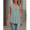 Zeagoo Womens Tank Tops Summer Sleeveless Loose Fit Tops V Neck Pleated Shirts Basic Tees Dressy Casual Trendy Clothes(Xh521-green Floral)