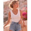 Zeagoo Womens Tank Tops V Neck Ribbed Knit Slim Fitted Basic Sleeveless Tops Casual Summer Clothes 2026(01 White)