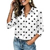 Zeagoo Button Down Shirts for Women 3/4 Length Sleeve Work Tops V Neck Shirts Dressy Casual Business Blouses with Pocket(Jh592)
