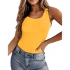 Zeagoo Women’s Double Lined Square Neck Tank Top Sleeveless Basic Crop Tops Trendy Going Out Tops(Yellow)