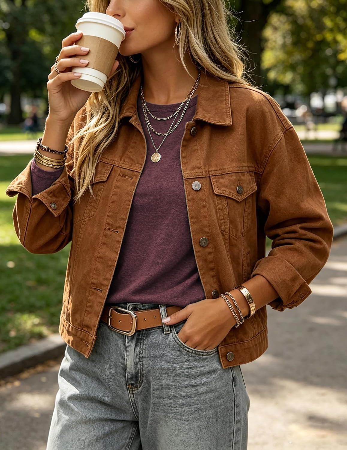 image:imageZeagoo Womens Casual Shirts Long Sleeve Tops Soft Crewneck Tshirts Basic Tee Business Workout Outfit 2026 Fall ClothesDark Red
