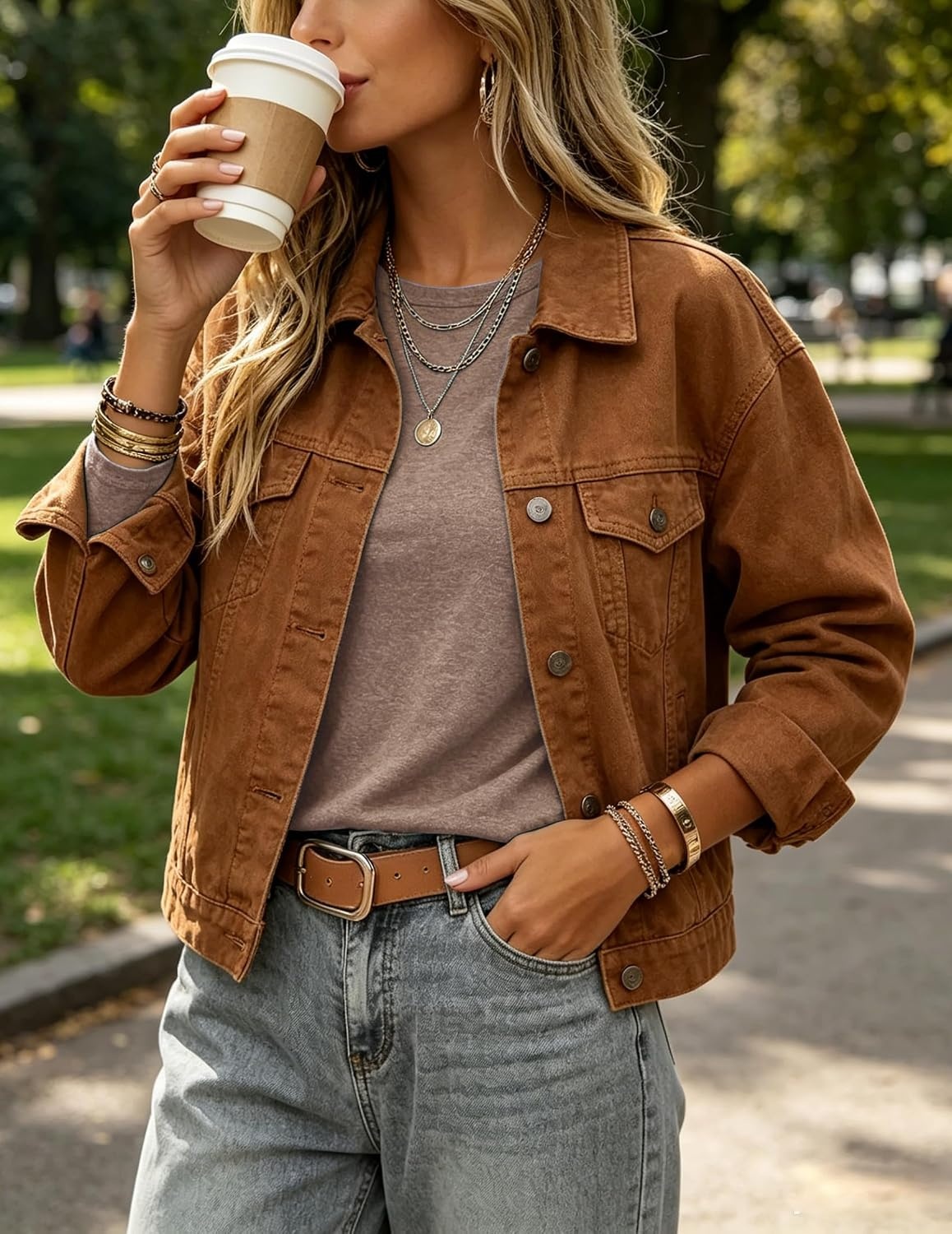 image:imageZeagoo Womens Casual Shirts Long Sleeve Tops Soft Crewneck Tshirts Basic Tee Business Workout Outfit 2026 Fall ClothesKhaki