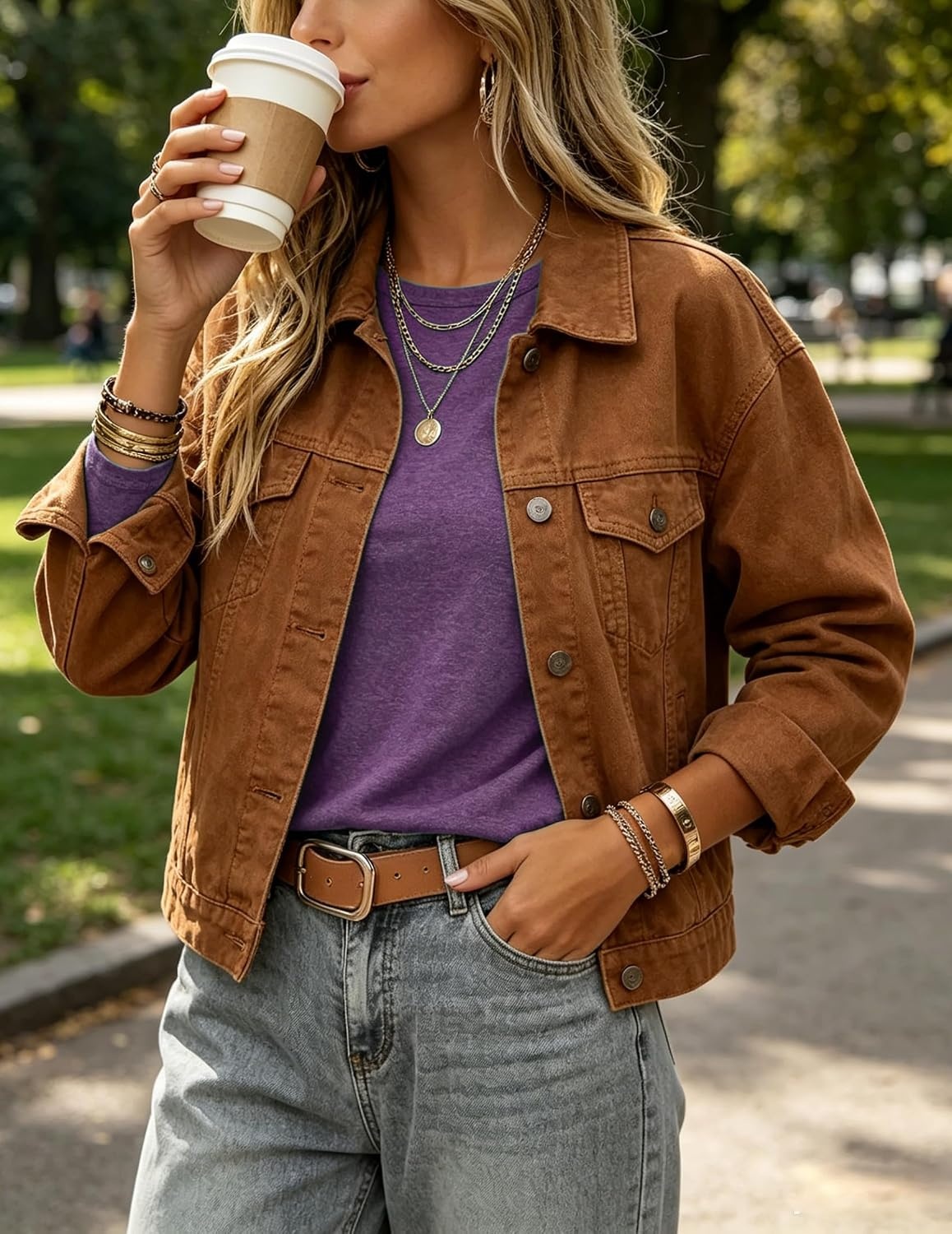 image:imageZeagoo Womens Casual Shirts Long Sleeve Tops Soft Crewneck Tshirts Basic Tee Business Workout Outfit 2026 Fall ClothesPlum