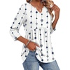 Zeagoo 3/4 Length Sleeve Womens Tops 2026 Blouses for Women Dressy Casual Fashion Clothing V Neck T-Shirts Summer Outfits(04 White Dot)