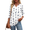 Zeagoo 3/4 Length Sleeve Womens Tops 2026 Blouses for Women Dressy Casual Fashion Clothing V Neck T-Shirts Summer Outfits(04 White Dot)