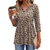 Zeagoo 3/4 Length Sleeve Womens Tops 2026 Blouses for Women Dressy Casual Fashion Clothing V Neck T-Shirts Summer Outfits(Beige)