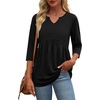 Zeagoo 3/4 Length Sleeve Womens Tops 2026 Blouses for Women Dressy Casual Fashion Clothing V Neck T-Shirts Summer Outfits(Black)