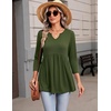 Zeagoo 3/4 Length Sleeve Womens Tops 2026 Blouses for Women Dressy Casual Fashion Clothing V Neck T-Shirts Summer Outfits(Green)