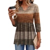 Zeagoo 3/4 Length Sleeve Womens Tops 2026 Blouses for Women Dressy Casual Fashion Clothing V Neck T-Shirts Summer Outfits(Jh398)