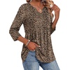 Zeagoo 3/4 Length Sleeve Womens Tops 2026 Blouses for Women Dressy Casual Fashion Clothing V Neck T-Shirts Summer Outfits(Leopard Print)