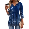 Zeagoo 3/4 Length Sleeve Womens Tops 2026 Blouses for Women Dressy Casual Fashion Clothing V Neck T-Shirts Summer Outfits(Mz845)