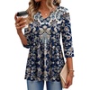 Zeagoo 3/4 Length Sleeve Womens Tops 2026 Blouses for Women Dressy Casual Fashion Clothing V Neck T-Shirts Summer Outfits(Mz873)