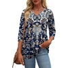 Zeagoo 3/4 Length Sleeve Womens Tops 2026 Blouses for Women Dressy Casual Fashion Clothing V Neck T-Shirts Summer Outfits(Mz873)