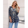 Zeagoo 3/4 Length Sleeve Womens Tops 2026 Blouses for Women Dressy Casual Fashion Clothing V Neck T-Shirts Summer Outfits(Mz873)