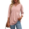 Zeagoo 3/4 Length Sleeve Womens Tops 2026 Blouses for Women Dressy Casual Fashion Clothing V Neck T-Shirts Summer Outfits(Pink)