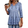 Zeagoo 3/4 Length Sleeve Womens Tops 2026 Blouses for Women Dressy Casual Fashion Clothing V Neck T-Shirts Summer Outfits(Sf166)