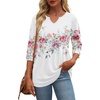 Zeagoo 3/4 Length Sleeve Womens Tops 2026 Blouses for Women Dressy Casual Fashion Clothing V Neck T-Shirts Summer Outfits(Wf67)