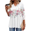 Zeagoo 3/4 Length Sleeve Womens Tops 2026 Blouses for Women Dressy Casual Fashion Clothing V Neck T-Shirts Summer Outfits(Wf67)