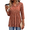 Zeagoo 3/4 Length Sleeve Womens Tops 2026 Blouses for Women Dressy Casual Fashion Clothing V Neck T-Shirts Summer Outfits(Xh518)