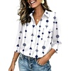 Zeagoo Button Down Shirts for Women 3/4 Length Sleeve Work Tops V Neck Shirts Dressy Casual Business Blouses with Pocket(Jh599)