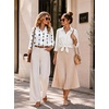 Zeagoo Button Down Shirts for Women 3/4 Length Sleeve Work Tops V Neck Shirts Dressy Casual Business Blouses with Pocket(Jh599)