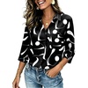 Zeagoo Button Down Shirts for Women 3/4 Length Sleeve Work Tops V Neck Shirts Dressy Casual Business Blouses with Pocket(Jh654)