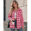 Zeagoo Flannel Button Down Shirts for Women Long Sleeve Plaid Shackets | Summer Shirts Women Flannel Plaid Button Up Shackets Breathable Long Sleeve Jacket Casual Office Western Cowgirl Daily Tops(Gz192)