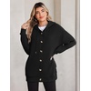 Zeagoo Hoodie for Women Oversized Hooded Sweatshirt Button Hoodies With Pockets Comfy Fleece Jackets 2026 Fashion S-3XL(Black)