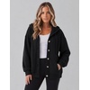 Zeagoo Hoodie for Women Oversized Hooded Sweatshirt Button Hoodies With Pockets Comfy Fleece Jackets 2026 Fashion S-3XL(Black)