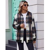 Zeagoo Hoodie for Women Oversized Hooded Sweatshirt Button Hoodies With Pockets Comfy Fleece Jackets 2026 Fashion S-3XL(Black Plaid)