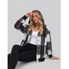 Zeagoo Hoodie for Women Oversized Hooded Sweatshirt Button Hoodies With Pockets Comfy Fleece Jackets 2026 Fashion S-3XL(Black Plaid)