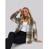 Zeagoo Hoodie for Women Oversized Hooded Sweatshirt Button Hoodies With Pockets Comfy Fleece Jackets 2026 Fashion S-3XL(Brown Plaid)
