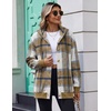 Zeagoo Hoodie for Women Oversized Hooded Sweatshirt Button Hoodies With Pockets Comfy Fleece Jackets 2026 Fashion S-3XL(Brown Plaid)