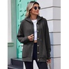 Zeagoo Hoodie for Women Oversized Hooded Sweatshirt Button Hoodies With Pockets Comfy Fleece Jackets 2026 Fashion S-3XL(Dark Gray)