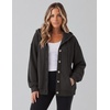 Zeagoo Hoodie for Women Oversized Hooded Sweatshirt Button Hoodies With Pockets Comfy Fleece Jackets 2026 Fashion S-3XL(Dark Gray)
