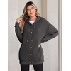 Zeagoo Hoodie for Women Oversized Hooded Sweatshirt Button Hoodies With Pockets Comfy Fleece Jackets 2026 Fashion S-3XL(Dark Gray)