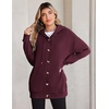 Zeagoo Hoodie for Women Oversized Hooded Sweatshirt Button Hoodies With Pockets Comfy Fleece Jackets 2026 Fashion S-3XL(Dark Red)