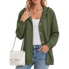 Zeagoo Hoodie for Women Oversized Hooded Sweatshirt Button Hoodies With Pockets Comfy Fleece Jackets 2026 Fashion S-3XL(Green)