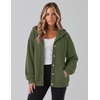 Zeagoo Hoodie for Women Oversized Hooded Sweatshirt Button Hoodies With Pockets Comfy Fleece Jackets 2026 Fashion S-3XL(Green)