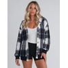 Zeagoo Hoodie for Women Oversized Hooded Sweatshirt Button Hoodies With Pockets Comfy Fleece Jackets 2026 Fashion S-3XL(Grey Black Plaid)