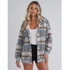 Zeagoo Hoodie for Women Oversized Hooded Sweatshirt Button Hoodies With Pockets Comfy Fleece Jackets 2026 Fashion S-3XL(Grey-brown Plaid)