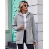 Zeagoo Hoodie for Women Oversized Hooded Sweatshirt Button Hoodies With Pockets Comfy Fleece Jackets 2026 Fashion S-3XL(Light Gray)