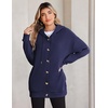 Zeagoo Hoodie for Women Oversized Hooded Sweatshirt Button Hoodies With Pockets Comfy Fleece Jackets 2026 Fashion S-3XL(Navy Blue)