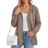 Zeagoo Hoodie for Women Oversized Hooded Sweatshirt Button Hoodies With Pockets Comfy Fleece Jackets 2026 Fashion S-3XL(Tea Ash)