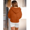 Zeagoo Women Plus Size Zipper Hoodie Long Sleeve 2024 Trendy Sweatshirts Athletic Cropped Tops Dark Grey Large(Brick Red)
