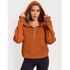 Zeagoo Women Plus Size Zipper Hoodie Long Sleeve 2024 Trendy Sweatshirts Athletic Cropped Tops Dark Grey Large(Brick Red)