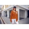 Zeagoo Women Plus Size Zipper Hoodie Long Sleeve 2024 Trendy Sweatshirts Athletic Cropped Tops Dark Grey Large(Brick Red)