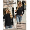 Zeagoo Women’s Casual Shirts Long Sleeve Tops Soft Crewneck Tshirts Basic Tee Business Workout Outfit 2026 Fall Clothes(A Black)