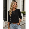 Zeagoo Women’s Casual Shirts Long Sleeve Tops Soft Crewneck Tshirts Basic Tee Business Workout Outfit 2026 Fall Clothes(A Black)
